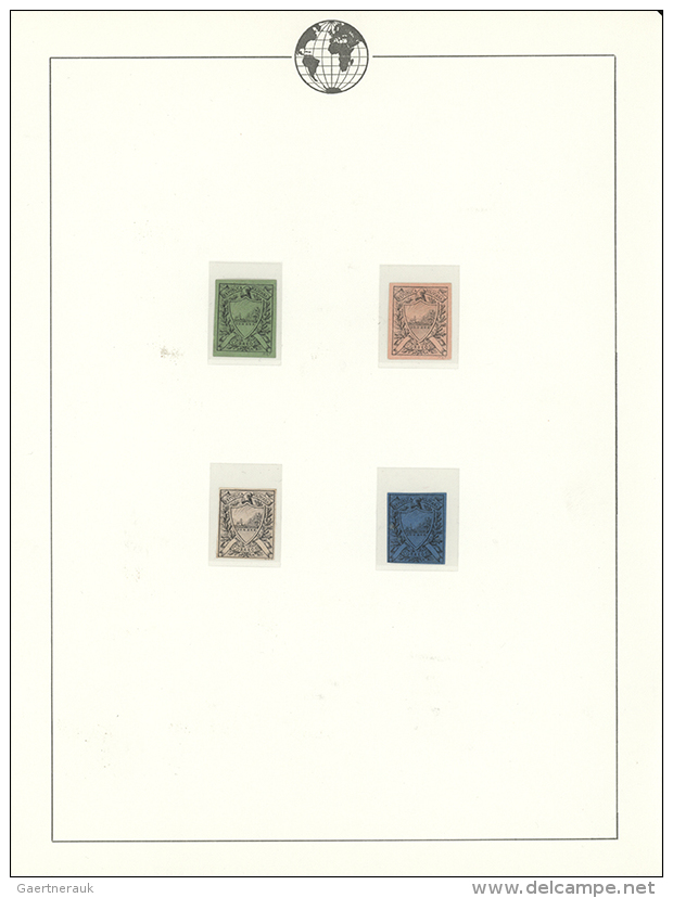 1867-68,  Collection Starting With Garcia Essays With Black Block Of Four Unused And A Vertical Strip In Blue Used,... - Bolivie