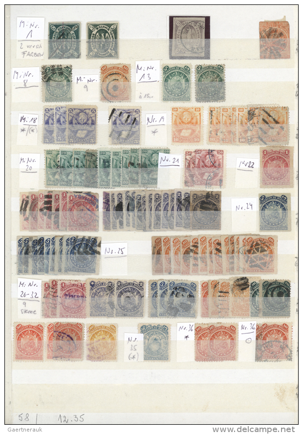 1866/1960 (ca.), Used And Mit Collection/accumulation On Large Stockcards, Well Sorted Throughout, Comprising Many... - Bolivie