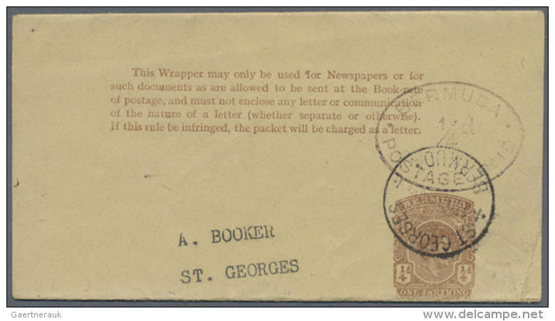 1940/55 (ca.), Accumulation Of About 500 Used Wrappers KGVI And Early QEII With Different Types And Values, Uprated... - Bermudes