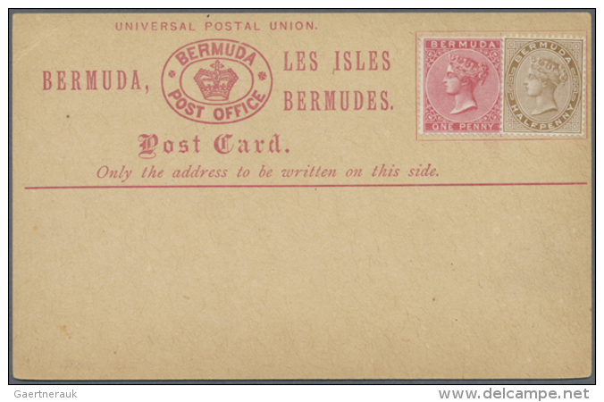 1880/1960 (ca.), Duplicated Accumulation Of About 730 Unused Postcards And Reply Cards, Registered Letters And... - Bermudes