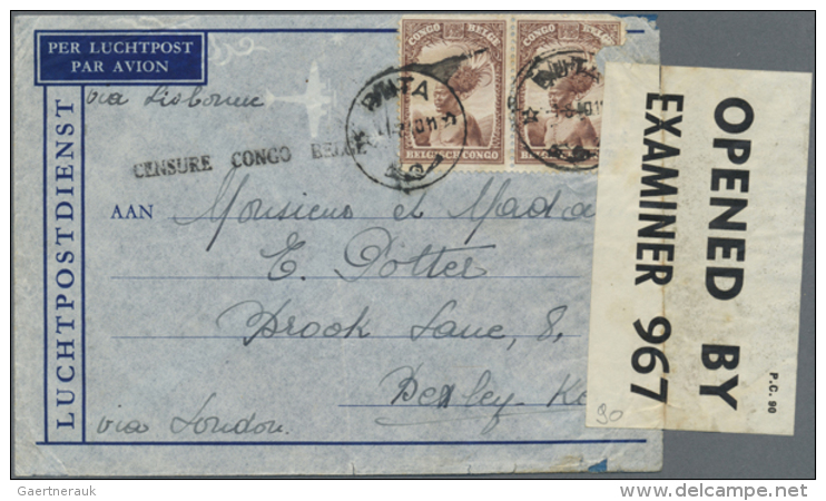 1939/1942, Four Airmail Letters In Fine Condition Sent From Belgian Congo To England, USA And One Within Congo. All... - Autres & Non Classés
