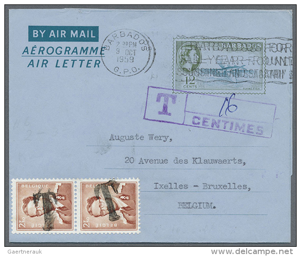 1949/1977 (ca.), AEROGRAMMES: Accumulation With About 130 Unused And Used/CTO Airletters And Aerogrammes With... - Barbades (1966-...)