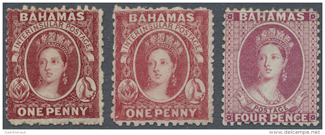 1863/1882, UNMOUNTED MINT Assortment Of 57 Stamps, Each With CERTIFICATE. Following SG Nos. Are Included: 20 (7),... - Bahamas (1973-...)