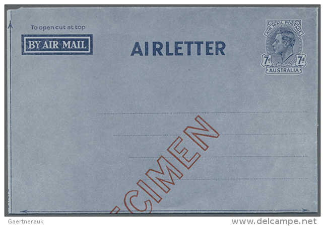 1950/1965 (ca.), AEROGRAMMES: Unusual Accumulation With Airletters And Aerogrammes All With Red Double-lined... - Entiers Postaux