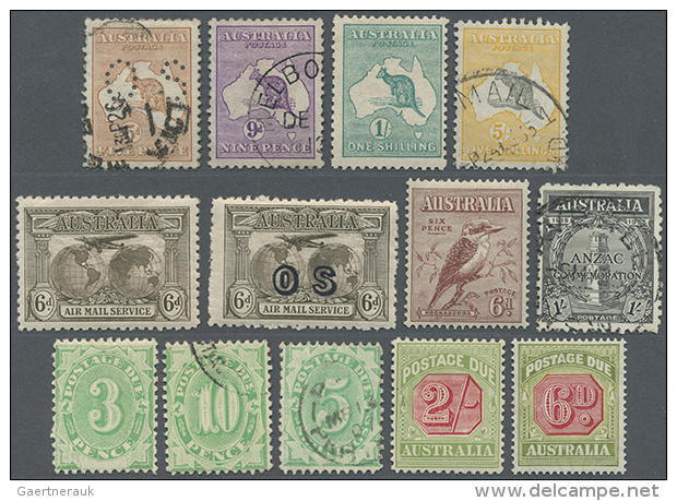 1902/1956 (ca.), Collection On Old Album Pages With Several Better Stamps Incl. Kangaroos To 5s. And KGV Heads To... - Autres & Non Classés