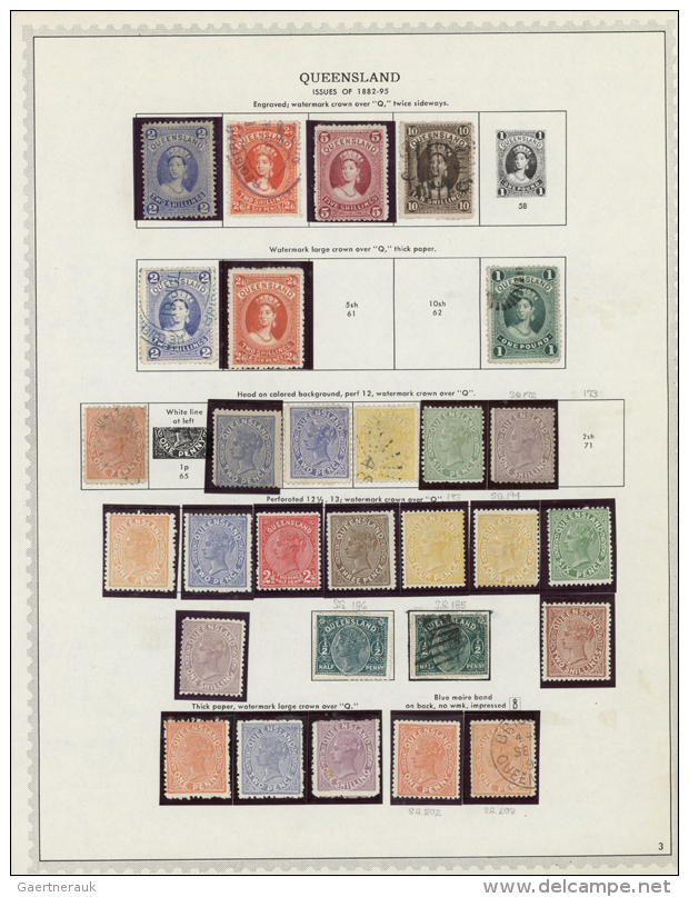 1865/1910 (ca.), Mint And Used Collection Of Apprx. 135 Stamps On Album Pages, Nice Part Mint Material, Shilling... - Neufs