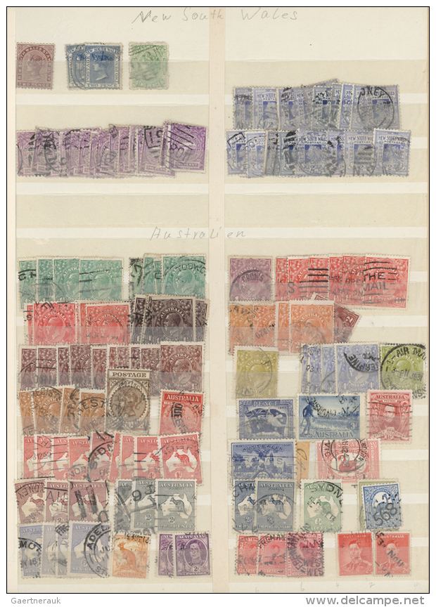 1870/1930 (ca.), Australian States/Australia/NZ, Mainly Used Accumulation Of Several Hundred Stamps On Stockpages,... - Autres & Non Classés