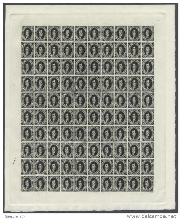 1925, Proofs Of The RIVADAVIA Stamps (issued 1864): Folder (No. 5 Of 35 Sold) With Detailed Explanation By F.J.... - Autres & Non Classés