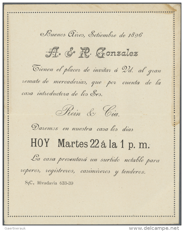 1886, Lot Of 38 Stationery Letter Cards All Inside Spanish Printed "Invitaiton From A&amp;R Gonzales For Seasonal... - Autres & Non Classés