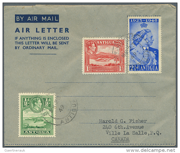 1980/1994 (ca.): Accumulation With About 70 Used And Unused AEROGRAMMES With Some Interesting Items Incl. Different... - Antigua Et Barbuda (1981-...)