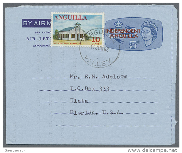 1967/1989 (ca.), AEROGRAMMES: Accumulation With About 150 Unused And Used/CTO Airletters And Aerogrammes With... - Anguilla (1968-...)