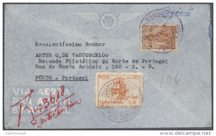 1945/1947, Four Domestic And Large-sized Covers With Special Airmail Stamps For Use Within The Colony Incl.... - Angola