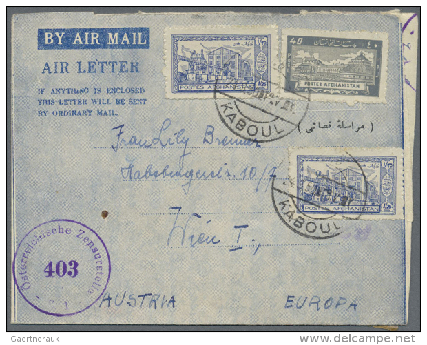 1937/1970 (ca.), Accumulation With 15 Covers And Used Postal Stationeries Incl. Different Types And Frankings,... - Afghanistan