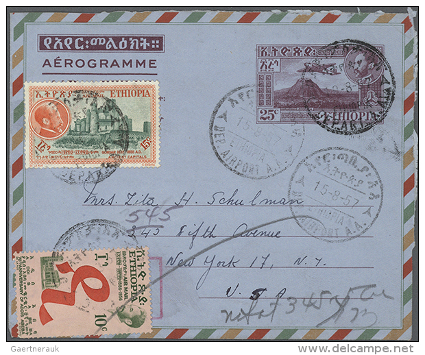 1952/1990 (ca.), AEROGRAMMES: Accumulation With About 800 Unused And Used/CTO Airletters And Aerogrammes Incl.... - Ethiopie