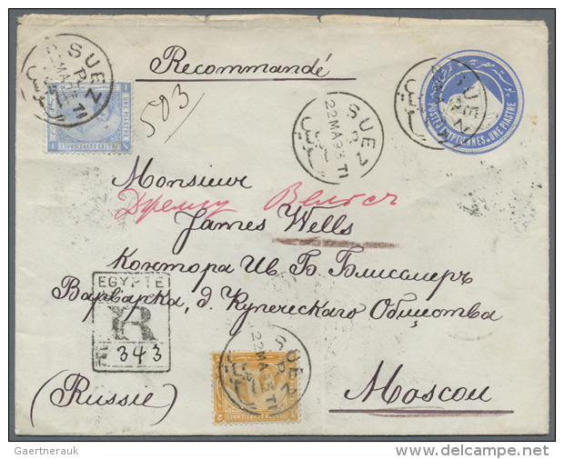 1887/1914: Collection Of 40 Postal Stationery Envelopes All Used, Many Uprated, 12 Registered, With Destination... - Autres & Non Classés