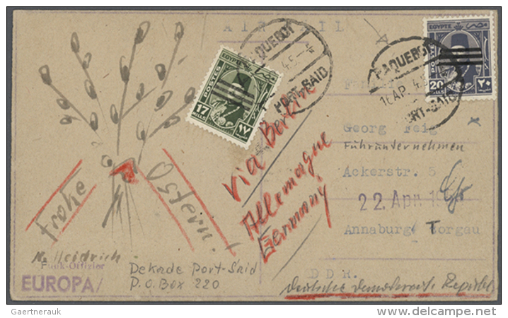 1920's-1950's: Group Of About 280 Covers And Postcards, With A Lot Of Special Frankings, Cancellations,... - Other & Unclassified