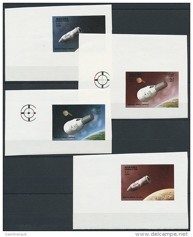 1970 (ca.), Raumfahrtzeuge 4 Proben In Zwei Verschiedenen Mustern, Postfrisch.
1970 (approx), Spacecraft 4 Samples... - Manama