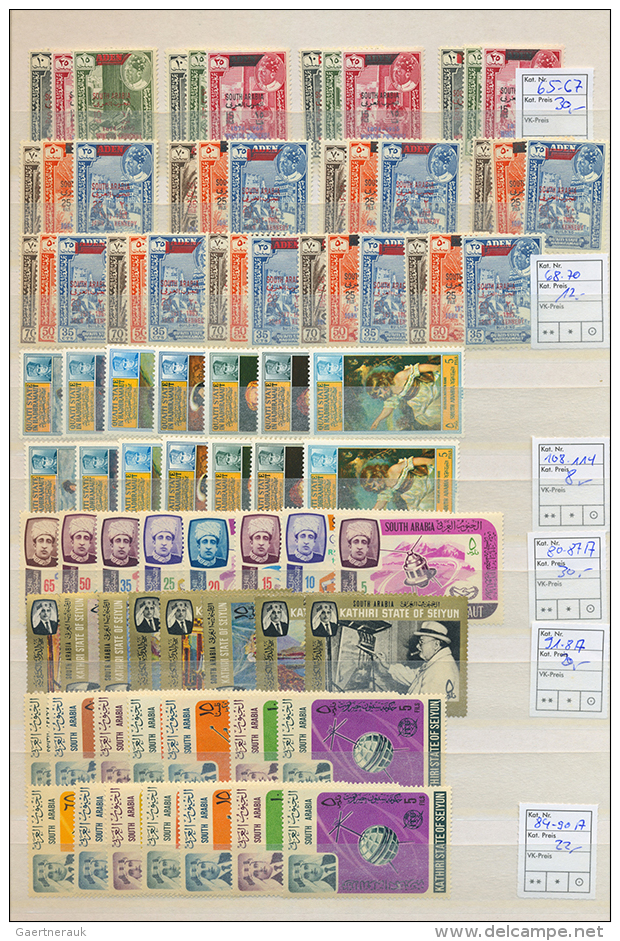 1966/1968, Hadhramaut/Seiyun/Mahra State, Unmounted Mint Assortment Of Thematic Issues, Also Souvenir Sheets. Mi.... - Aden (1854-1963)