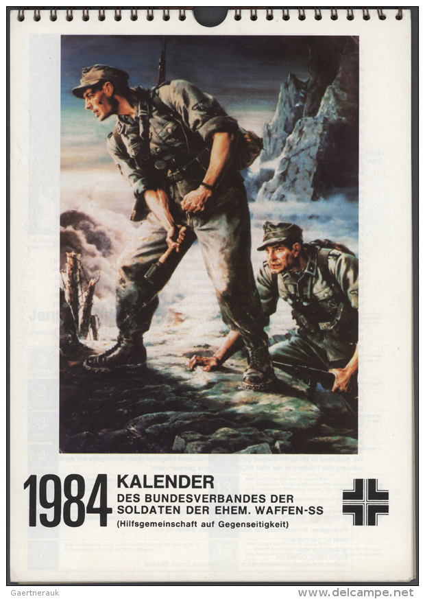 1938/1991, Sechs Propagandakalender. Darunter HJ Kalender Von 1938 Fridericus II Leichte M&auml;ngel, H.Gogela,... - Autres & Non Classés