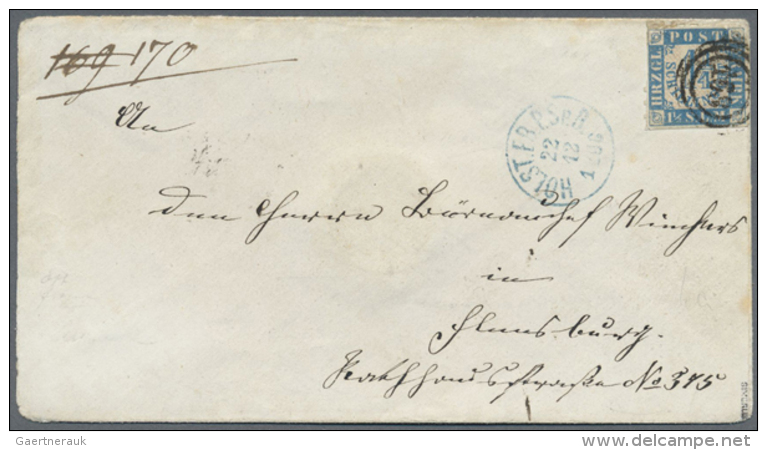1822/1960, Interessanter Brief Und Ganzsachenposten In 4 Briefalben, Dabei Auslandsbriefe Aus Elberfeld Nach... - Autres & Non Classés