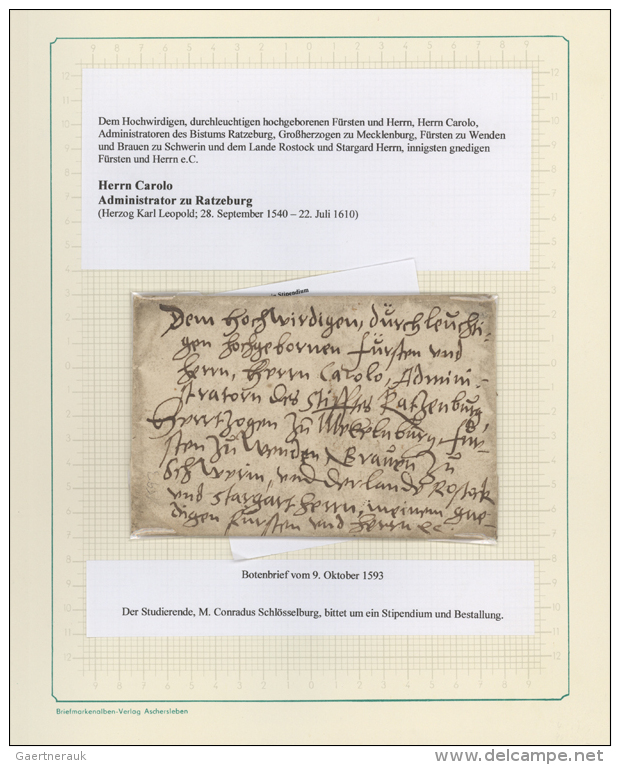 POSTGESCHICHTE STADT SCHWERIN (Mecklenburg): 1593/2005, Hervorragende Sammlung  Von Vielen Hundert Belegen Und Den... - Autres & Non Classés