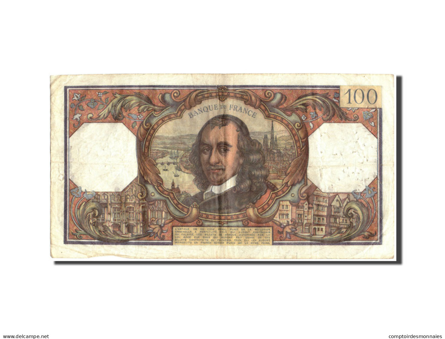 Billet, France, 100 Francs, 100 F 1964-1979 ''Corneille'', 1968, 1968-11-07, TB - 100 F 1964-1979 ''Corneille''