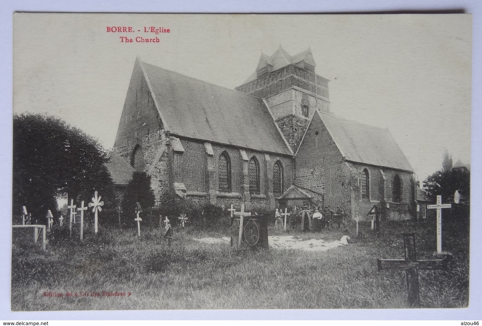 CPA Borre, L'Eglise, Nord, WW1, Soldats - Autres & Non Classés