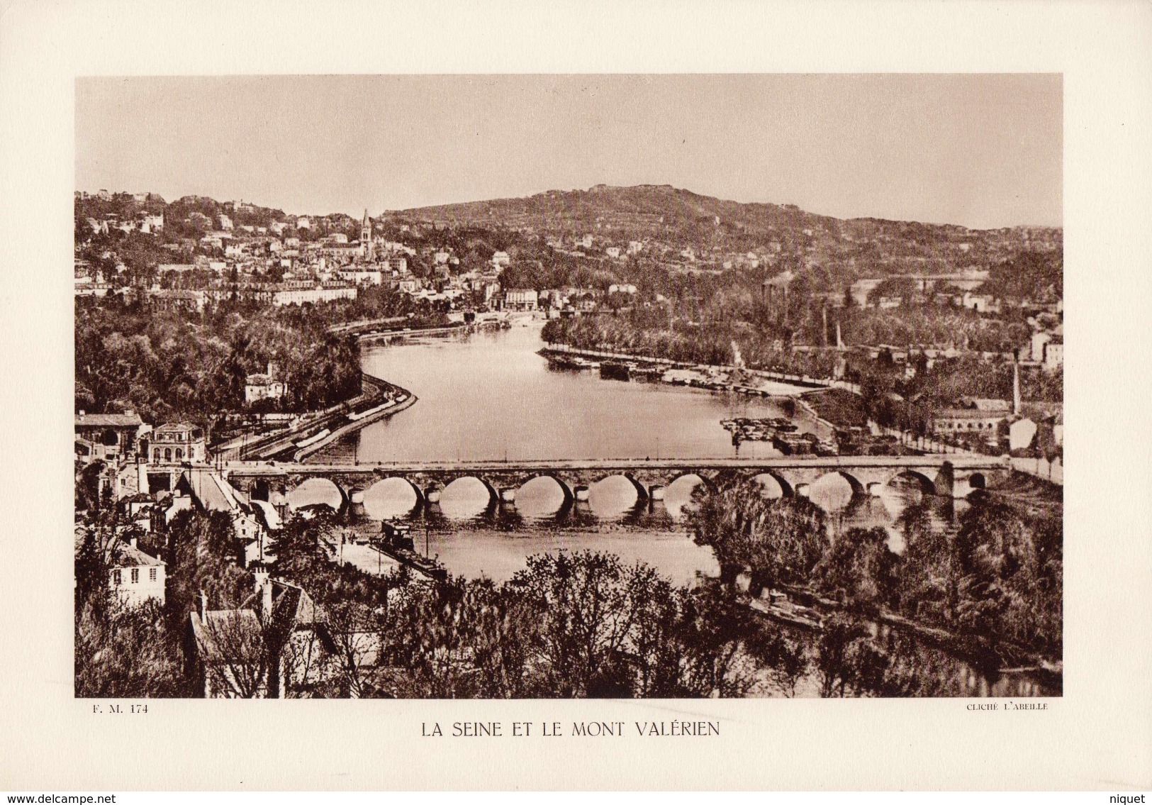 LA SEINE ET LE MONT VALERIEN, Planche Densité = 200g, Format 20 X 29 Cm, (L'Abeille) - Géographie