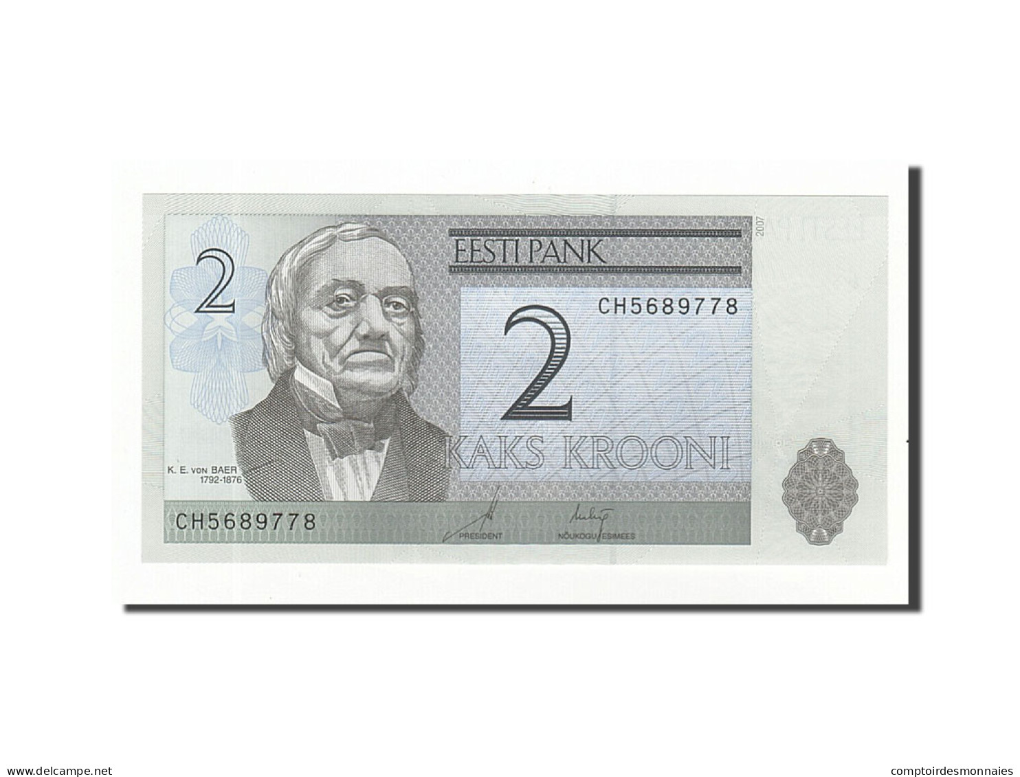 Billet, Estonia, 2 Krooni, 2007, KM:85b, NEUF - Estonie