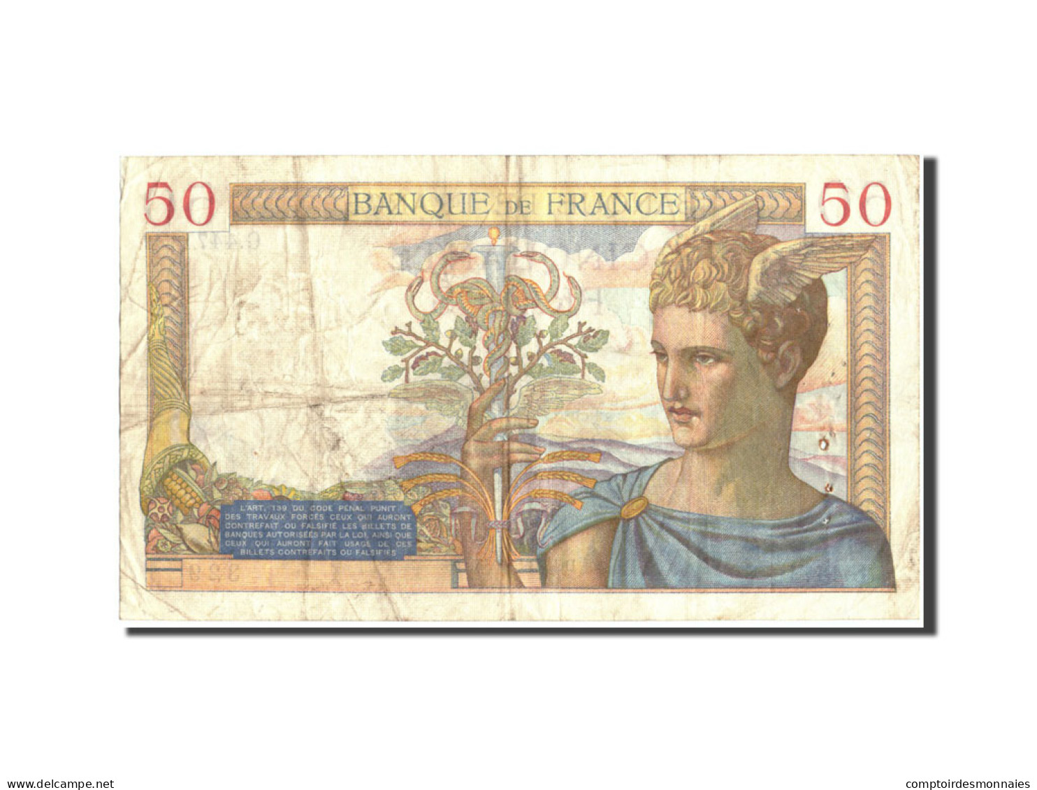 Billet, France, 50 Francs, 50 F 1934-1940 ''Cérès'', 1936, 1936-05-28, TB - 50 F 1934-1940 ''Cérès''