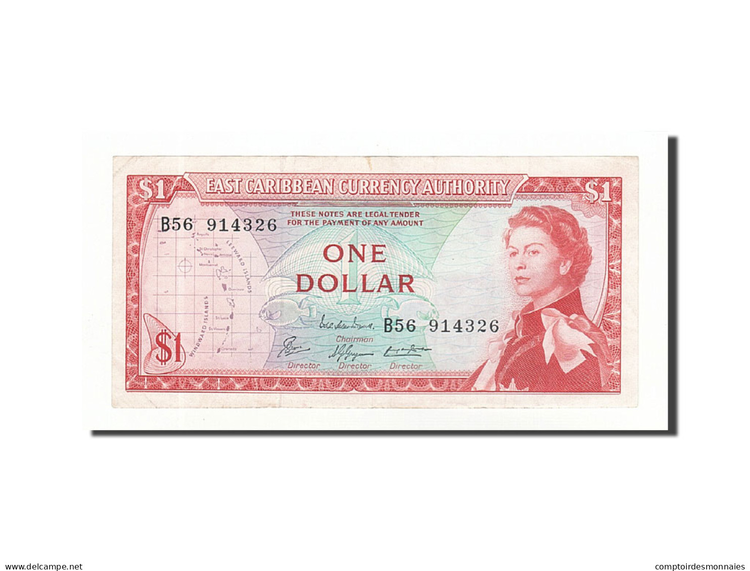Billet, Etats Des Caraibes Orientales, 1 Dollar, 1965, Undated (1965), KM:13e - Ostkaribik