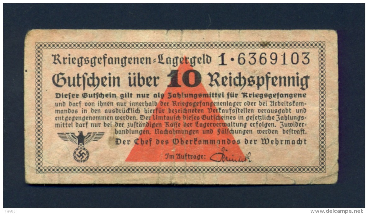 Banconota Germania 10 Reichsmark , Prigionieri Di Guerra - Da Identificre