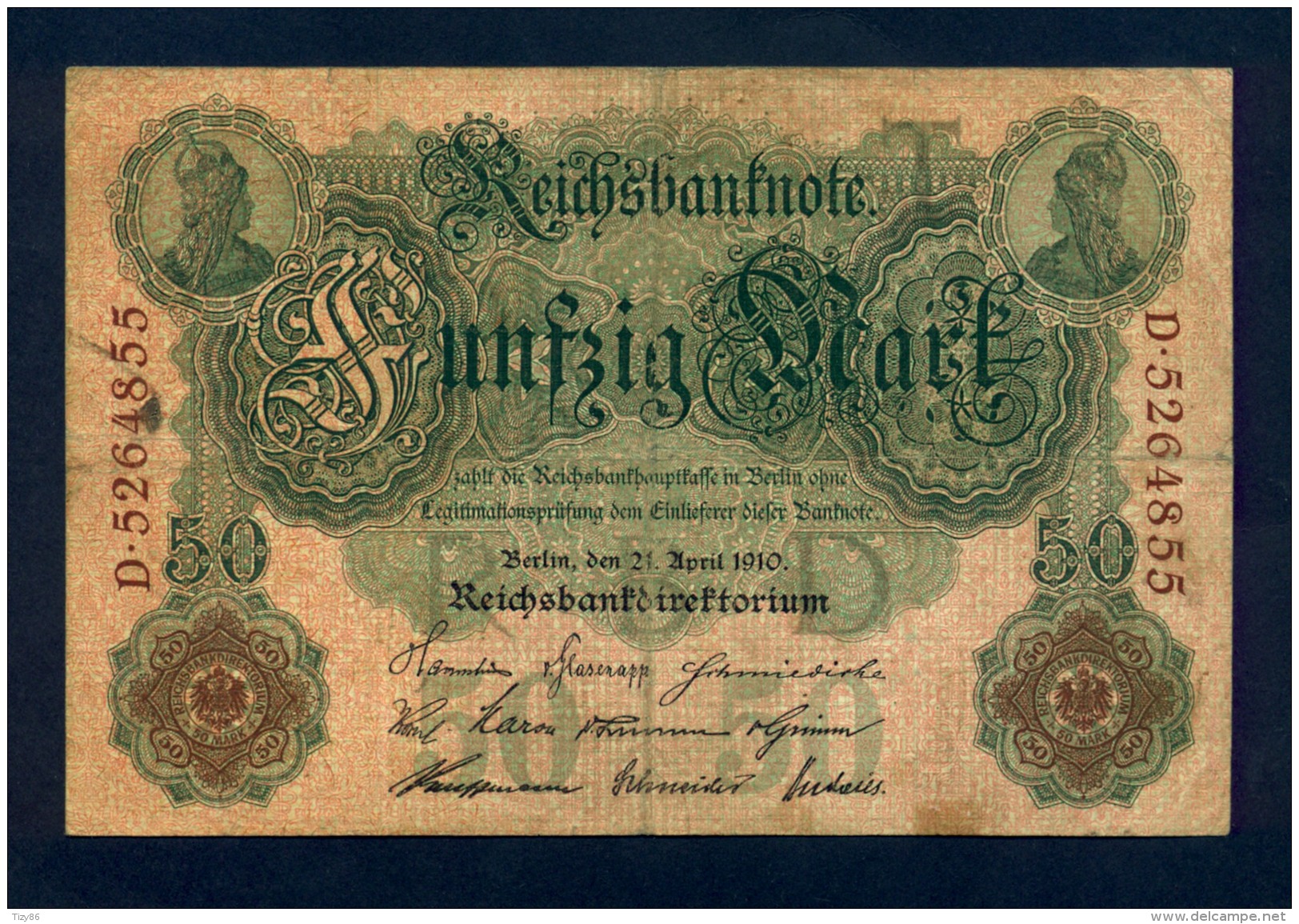 Banconota Germania 50 Mark  21/4/1910 BB - A Identificar