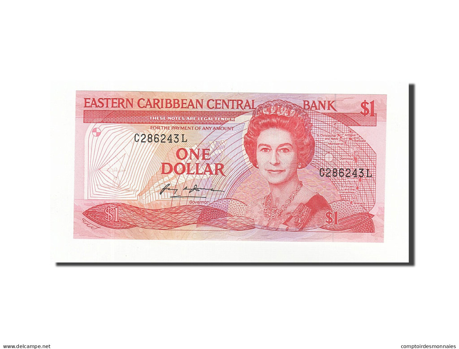 Billet, Etats Des Caraibes Orientales, 1 Dollar, 1988-1989, KM:21l, NEUF - Oostelijke Caraïben