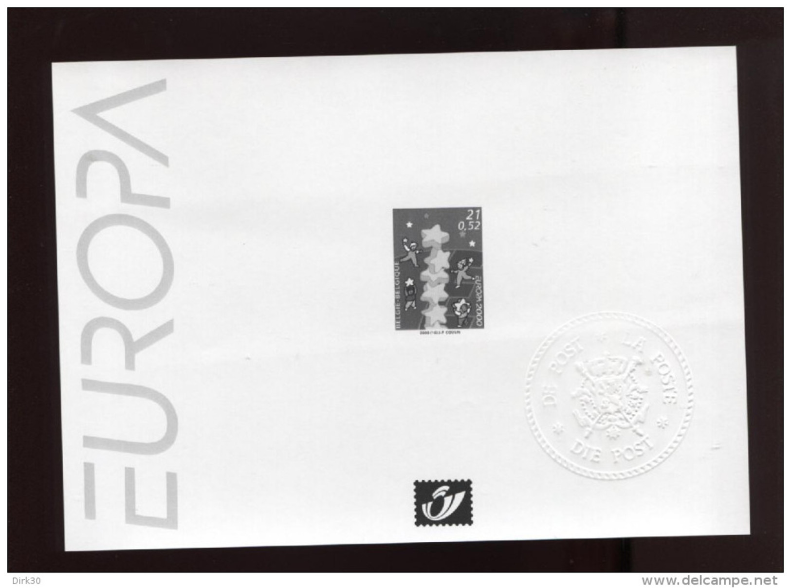 Belgie 2000 2922  EUROPA CEPT Velletje Feuille Blanc Noir  RR - Schwarz-weiß Kleinbögen [ZN & GC]