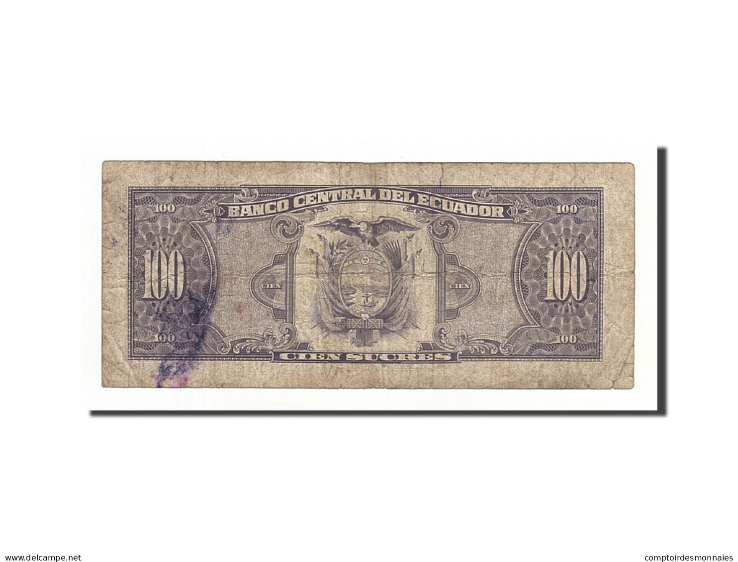 Billet, Équateur, 100 Sucres, 1992-3-9, KM:123Ab, TB - Ecuador