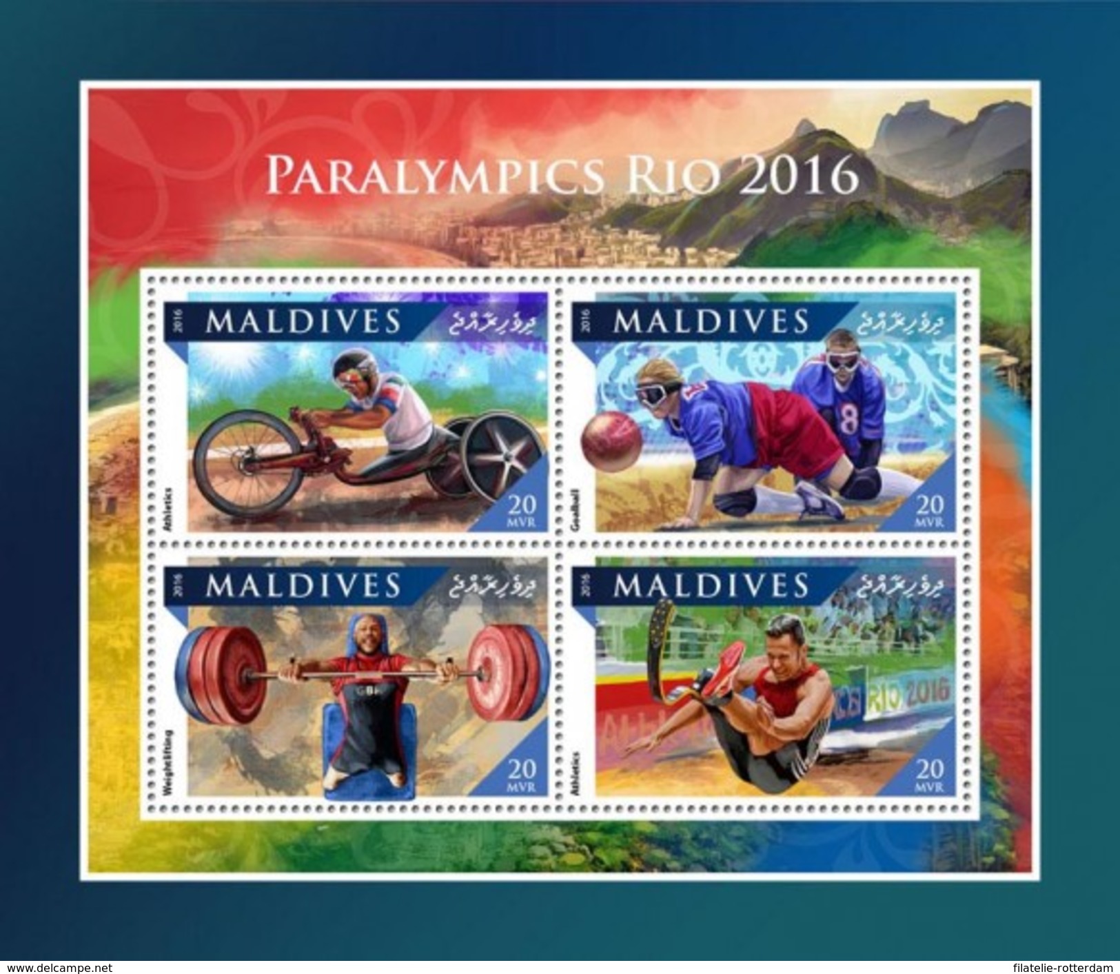 Maldiven / Maldives - Postfris / MNH - Sheet Paralympics 2016 - Maldiven (1965-...)