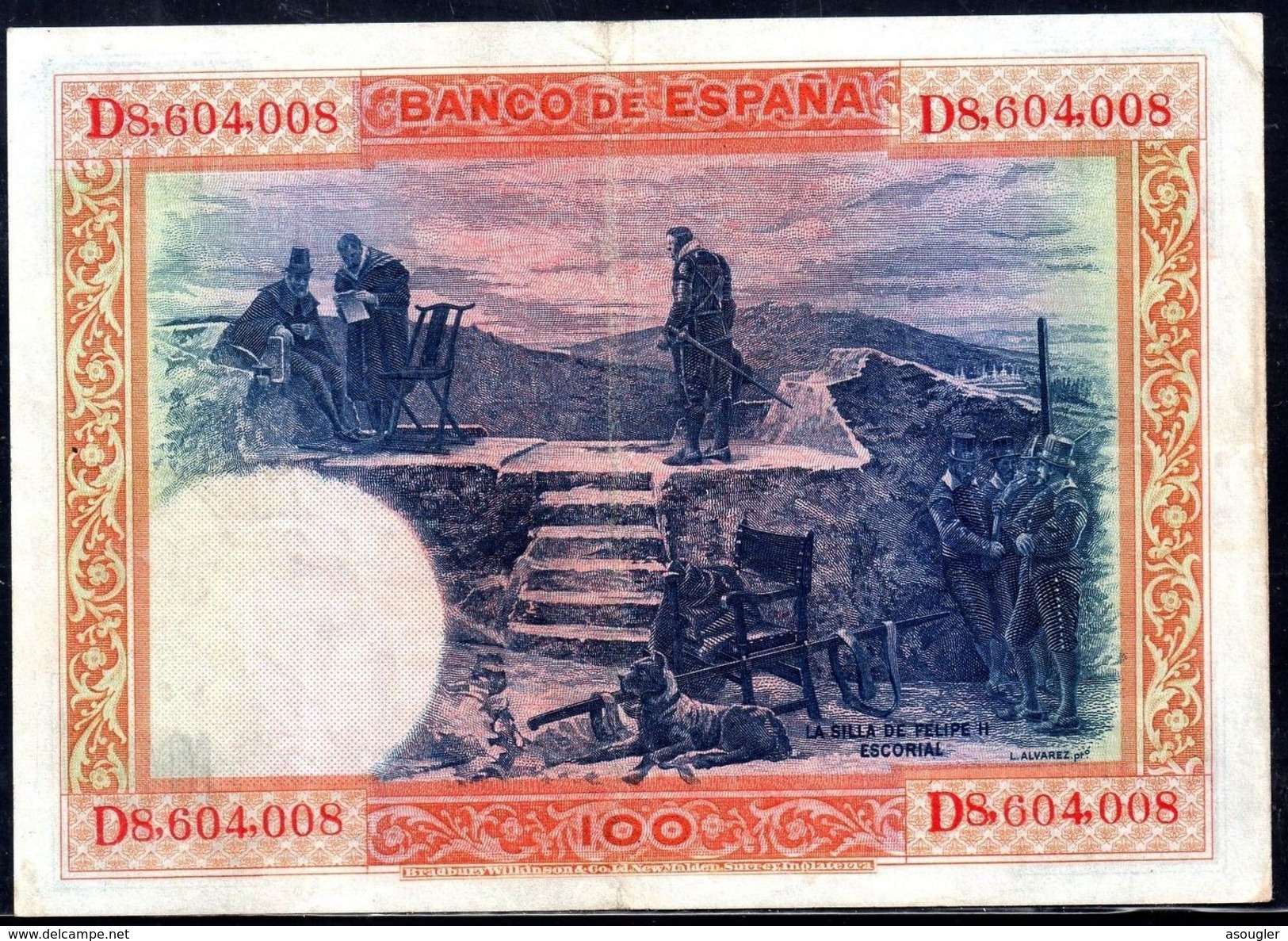 SPAIN 100 PESETAS 1925 P-69c VF - 100 Pesetas