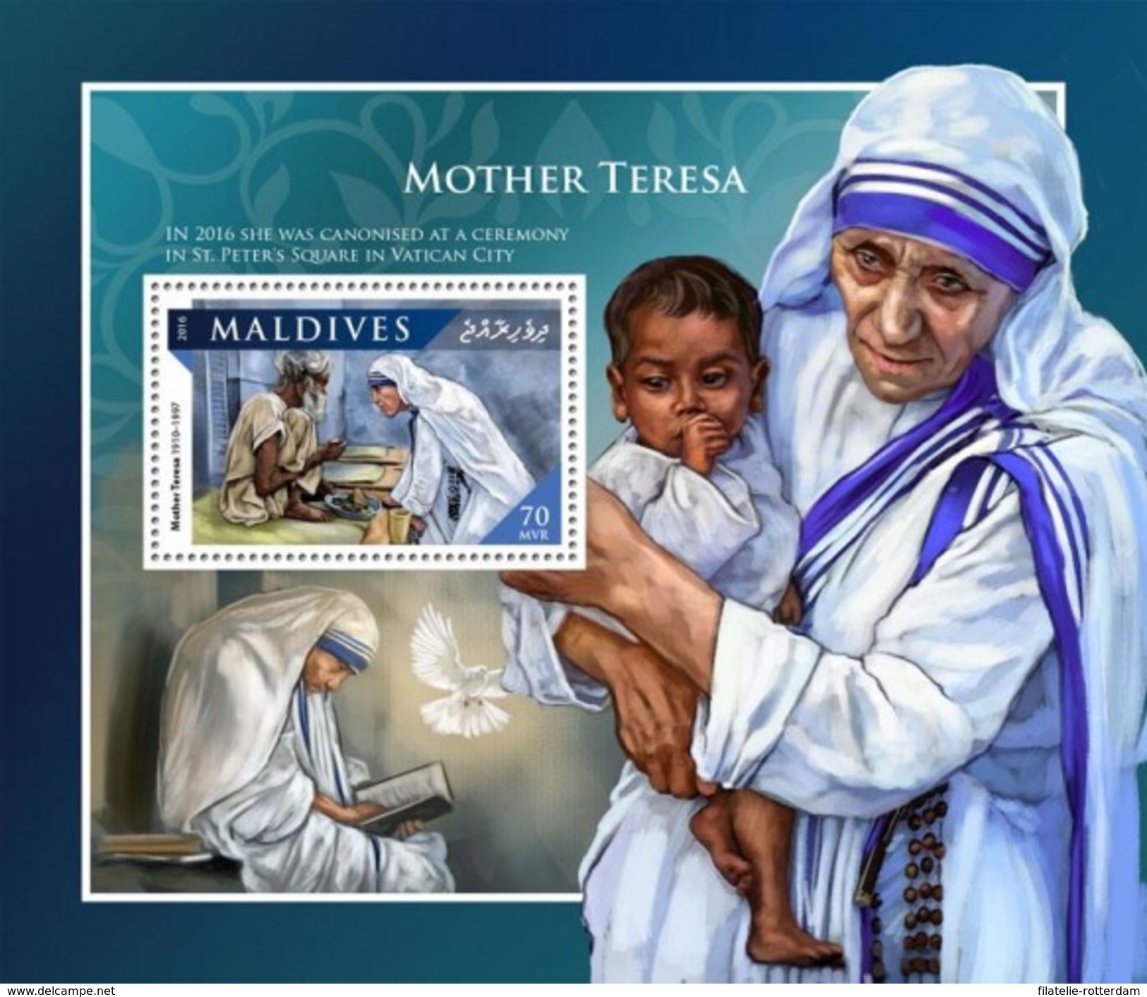 Maldiven / Maldives - Postfris / MNH - Sheet Moeder Teresa 2016 - Maldiven (1965-...)