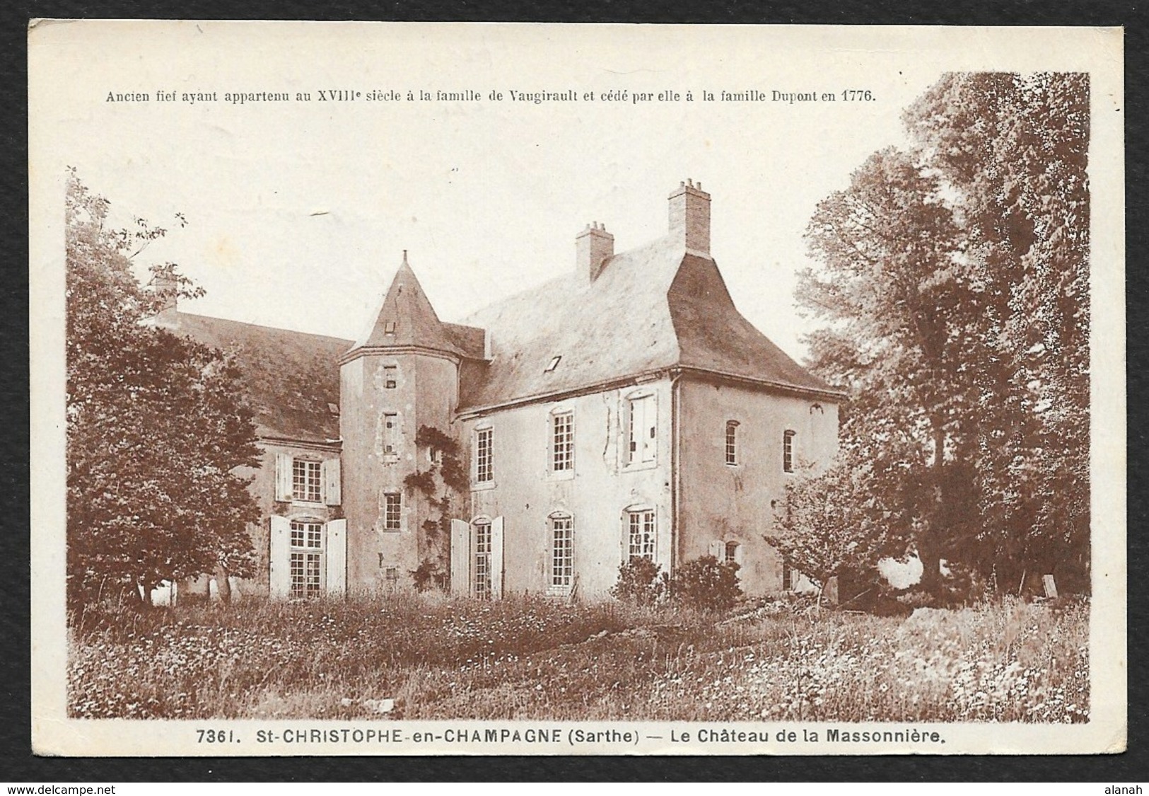 SAINT CHRISTOPHE En CHAMPAGNE Le Château De La Massonière (Dolbeau) Sarthe (72) - Autres & Non Classés