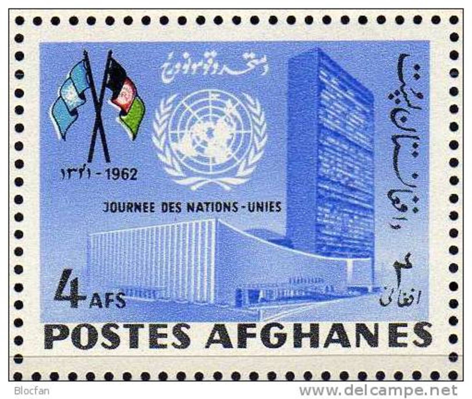 UNO-Tag 1962 Afghanistan Block 34 ** 9&euro; Vereinte Nation New York Hauptgebäude Architectur Bloc UN Sheet Bf Afghanes - Afghanistan