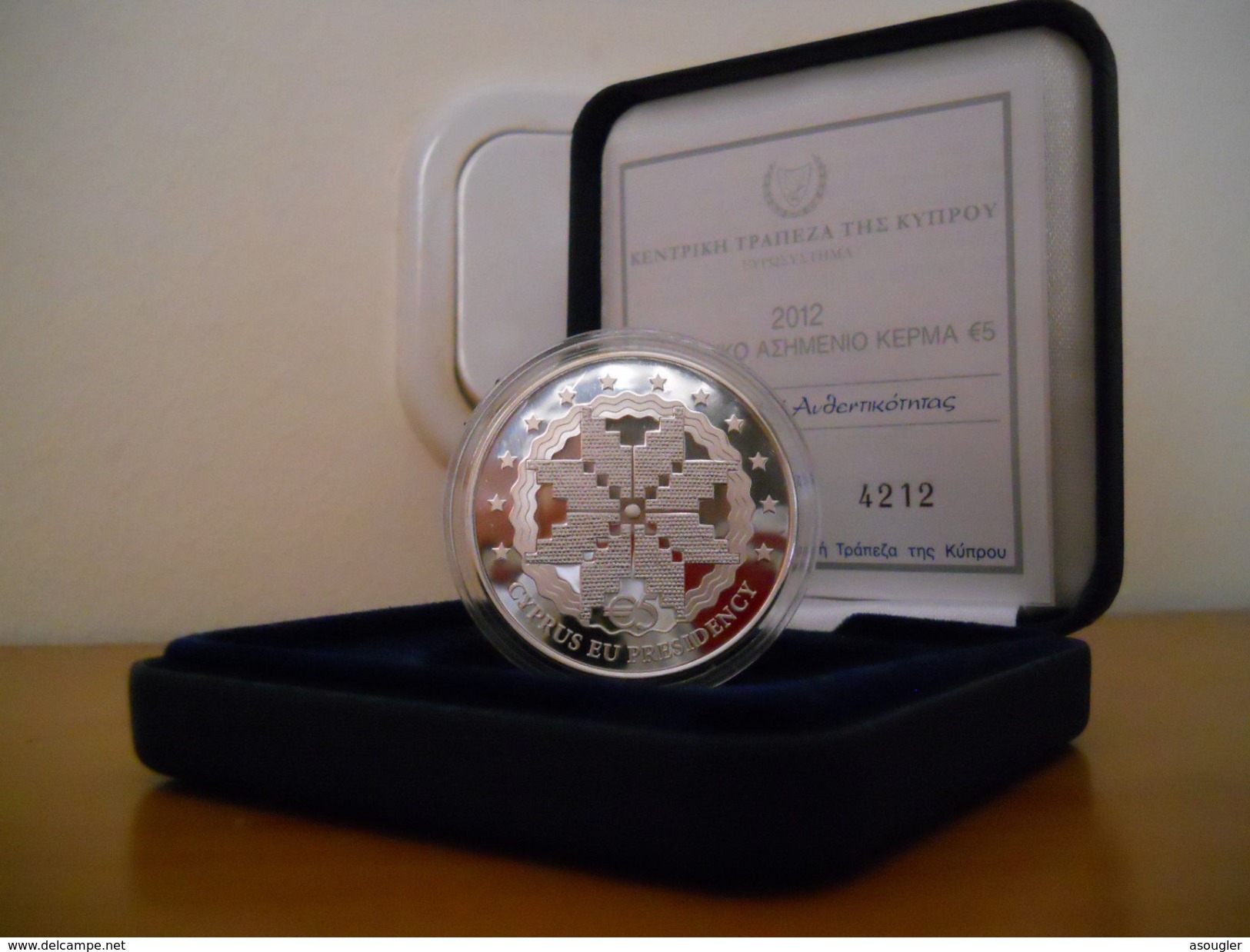 Cyprus (Greece) 5 Euro 2012 Silver PROOF EU Presidency - Cyprus