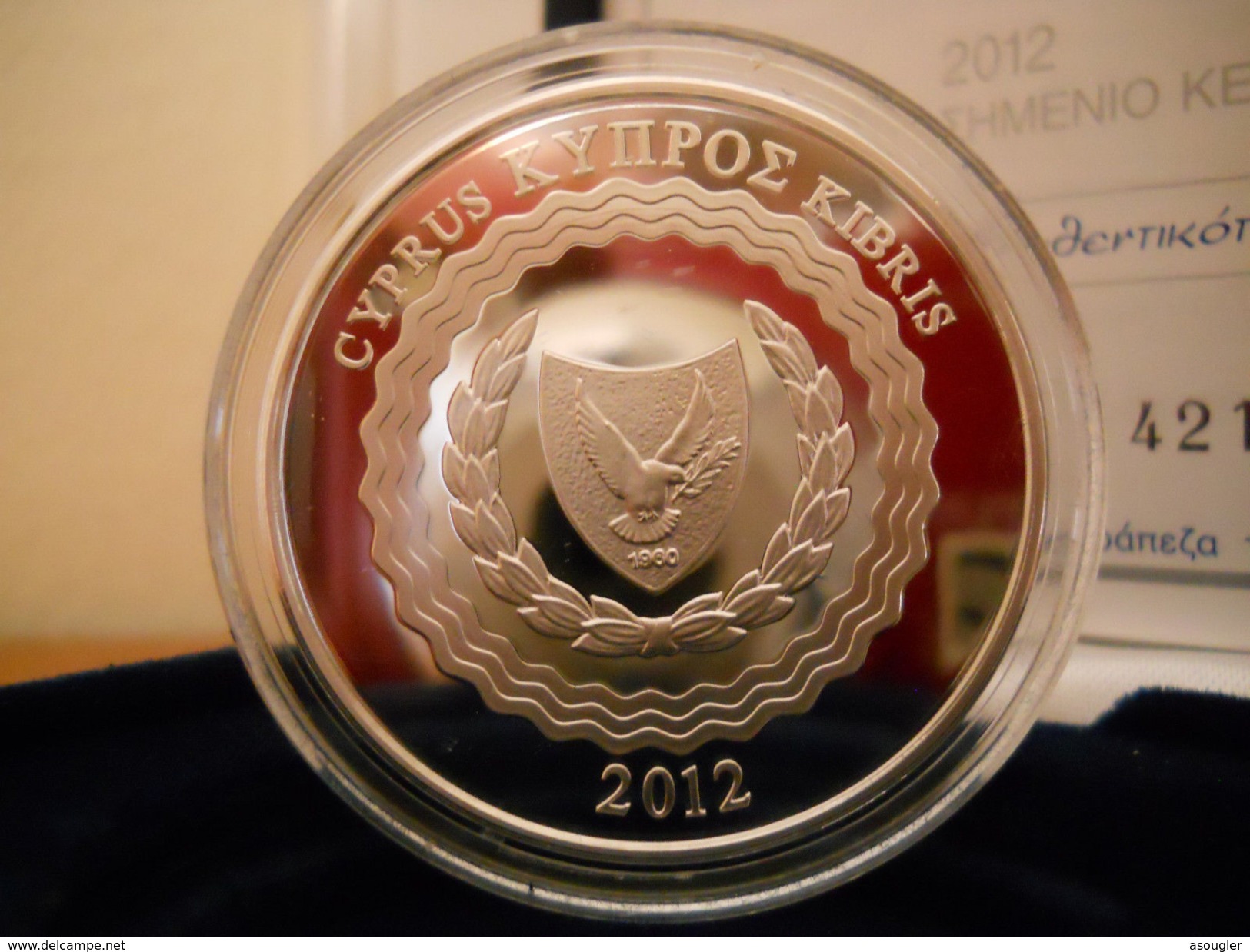 Cyprus (Greece) 5 Euro 2012 Silver PROOF EU Presidency - Zypern