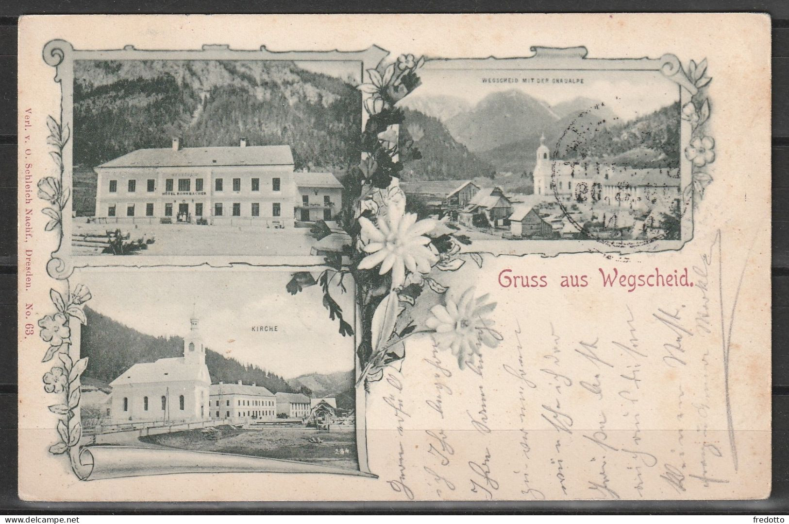 Gruss Aus Wegscheid.1899-Hotel Kornbacher-Kirche - Waidhofen An Der Thaya