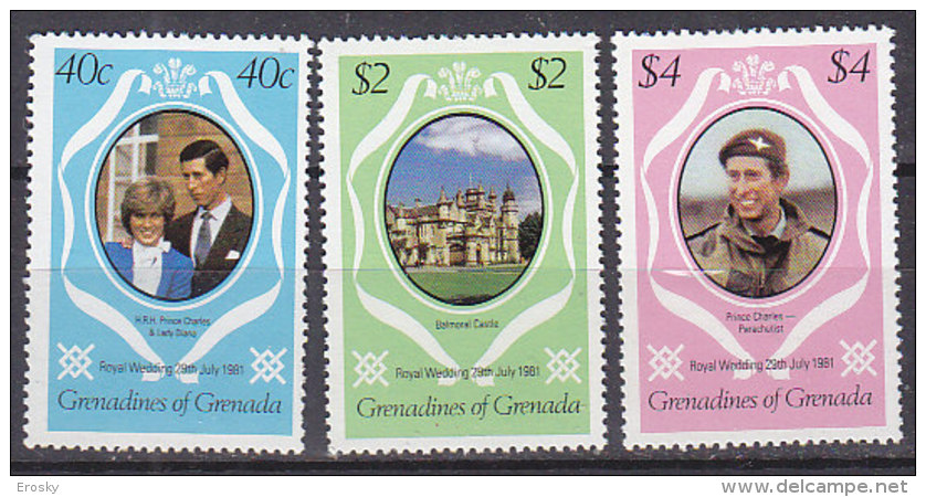 P3140 - GRENADA GRENADINES Yv N°393/95 ** ROYAL WEDDING - Grenada (1974-...)