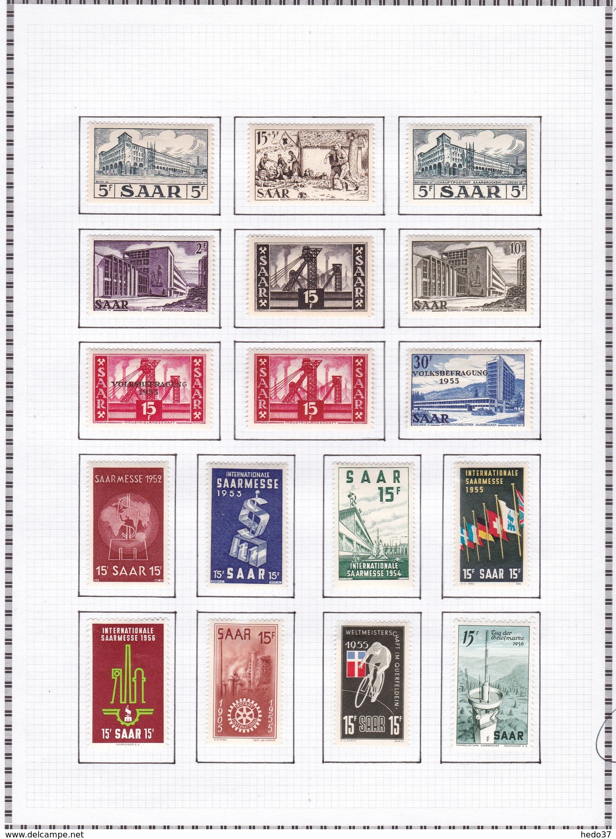 Sarre - Collection Vendue Page Par Page - Timbres Oblitérés / Neufs */** - B/TB - Collections, Lots & Series