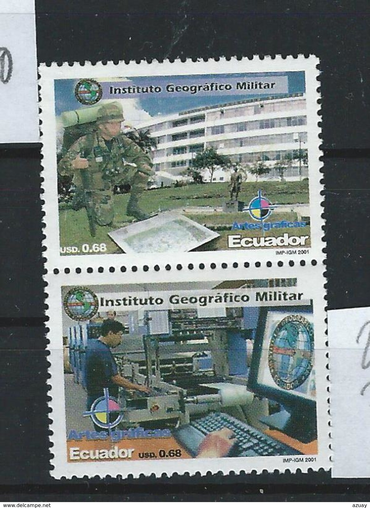 EC - 2001 - 2544-45 - The 55th Anniversary Of Military Geographic Institute  - ** -MNH - POSTFRISCH - Equateur