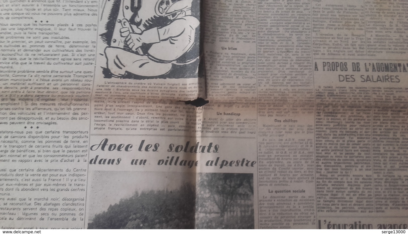 Journal 1944 Le Populaire Du Sud Est Ancien Espoir Parti Socialiste Marseille Acieries Du Nord Guerre - Autres & Non Classés