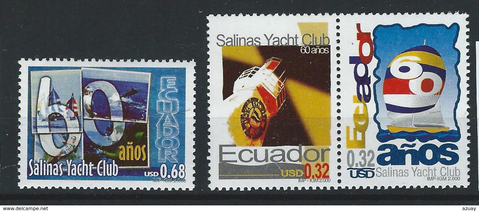 EC - 2000 - 2489-91 -  The 60th Anniversary Of Salinas Yacht Club    - ** -MNH - POSTFRISCH - Equateur