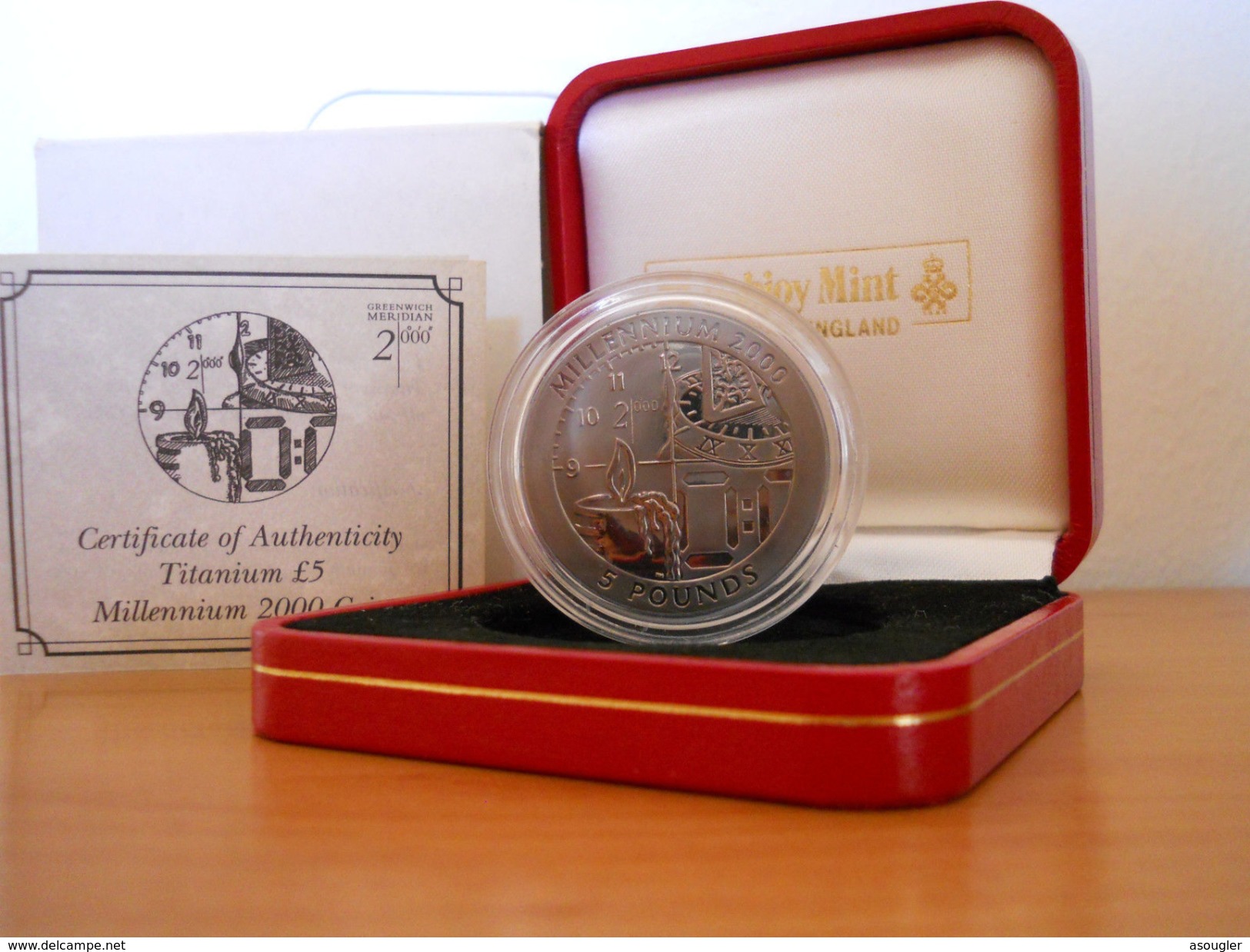 GIBRALTAR 5 POUNDS 1999 TITANIUM PROOF "MILLENNIUM 2000 - Gibraltar